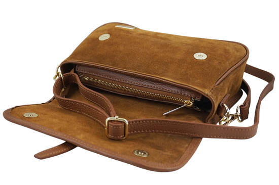 Zamszowa torebka damska Barberinis - Brązowa jasna