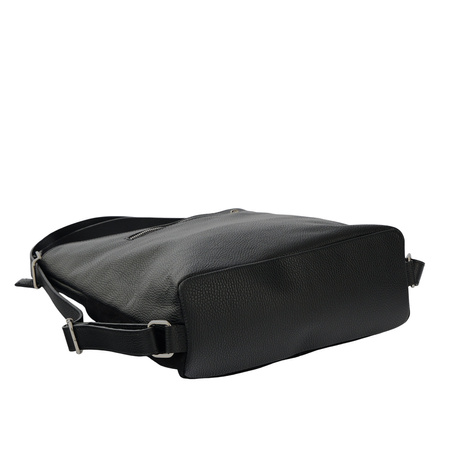 Torebka plecak z zamszem - Czarna 