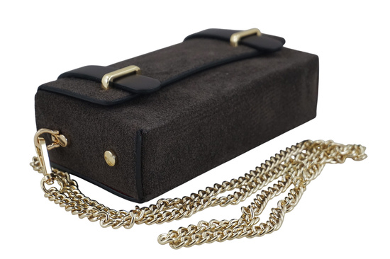 Zamszowa torebka Barberinis wizytowa - Brązowa ciemna