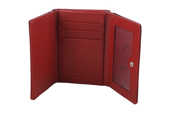 Mały portfel damski lakierowany - CROCO - Granatowy