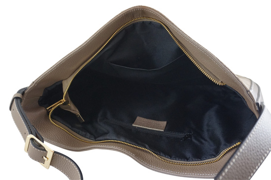 Duża torebka zamszowa na ramię - Beżowa ciemna 