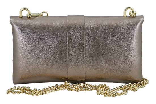 Torebka kopertówka metalizowana - Złota ciemna