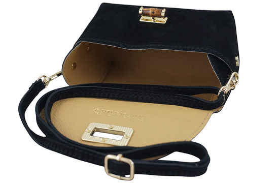 Mała torebka zamszowa wizytowa - Czarna 