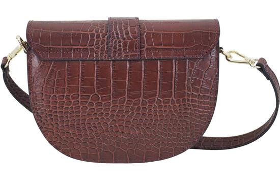 Listonoszka damska croco - Brązowa 