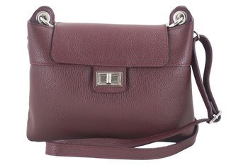 Torebka damska skórzana crossbody - Bordowa