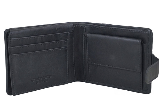 Ekskluzywny portfel męski z zapięciem - Czarny 
