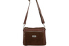Codzienna torebka ze skóry naturalnej z zamszem - Brązowa