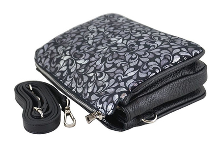 Torebka na ramię - listonoszka - Różowa pudrowa