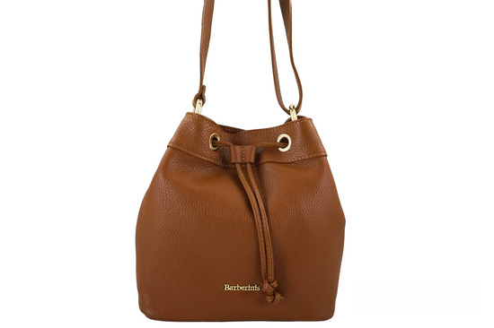 Torebka skórzana / mini worek - Brązowa jasna 