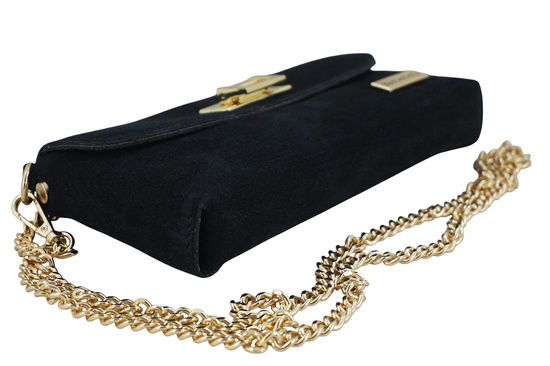 Zamszowa kopertówka na łańcuszku Barberinis - Czarna 