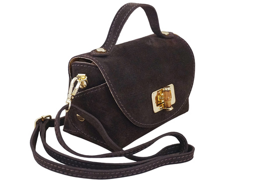 Mała torebka zamszowa wizytowa - Brązowa ciemna 