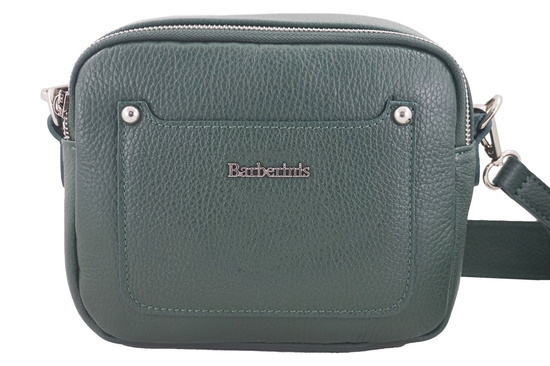 Listonoszka damska na szerokim pasku skórzana Zielona ciemna