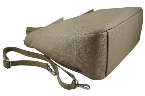 Shopperka damska skórzana Barberinis - Beżowa 