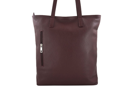 Worki skórzane klasyczne A4 z kieszenią - Brązowy jasny