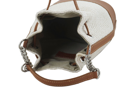 Torebka damska z rafii - Beżowa jasna