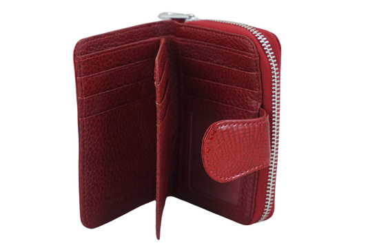 Ekskluzywny portfel damski lakierowany - Czerwony
