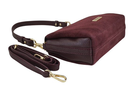 Zamszowa listonoszka damska Barberinis - Bordowa 