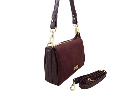 Zamszowa listonoszka damska Barberinis - Bordowa 