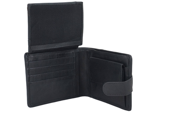 Ekskluzywny portfel męski z zapięciem - Czarny 