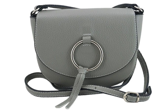 Skórzana listonoszka damska Barberins - Granatowa