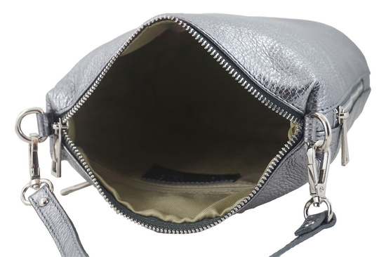 Listonoszka metalizowana na ramię skórzana - Złota