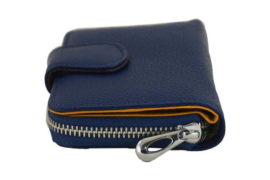 Portfel skórzany młodzieżowy - kolorowy Granatowy