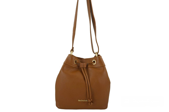 Torebka skórzana / mini worek - Brązowa jasna 