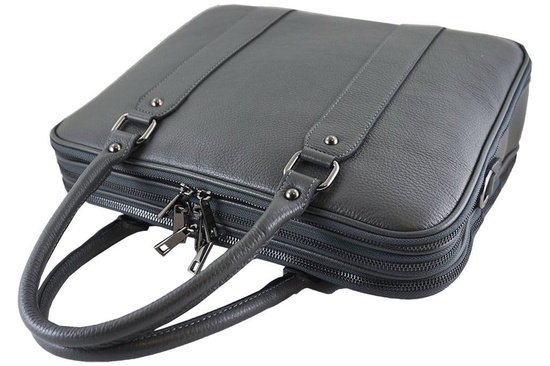 Aktówka skórzana damska - Barberini's - Czarna 