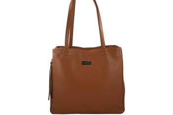 Torba skórzana A4 na ramię - Brązowa jasna