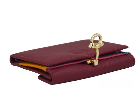 Elegancki portfel ze złotym zapięciem - Fuksja 