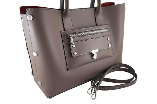 Torebka damska włoska - Barberini's - Szara ciemna 