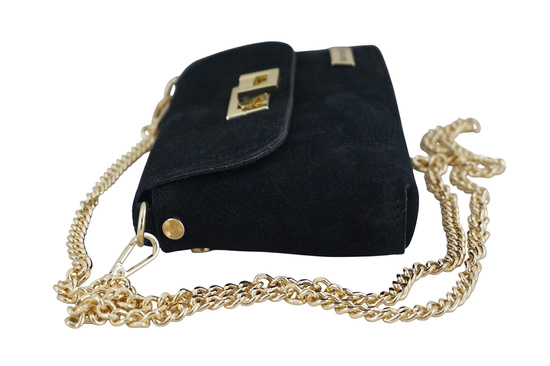 Zamszowa kopertówka na łańcuszku Barberinis - Czarna 