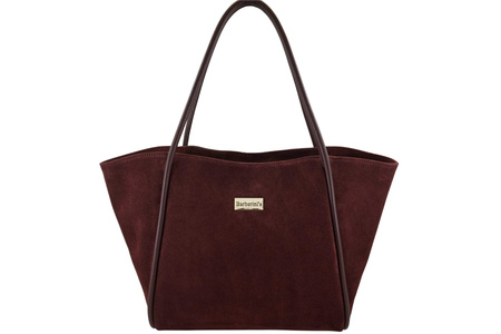 Barberinis - torebka duża zamszowa na ramię - Bordowa 