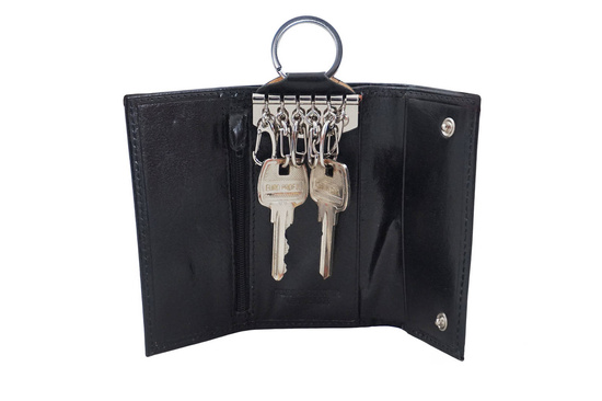 Etui skórzane na klucze / portfel - Czarne 