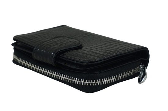 Ekskluzywny portfel damski lakierowany - Czarny