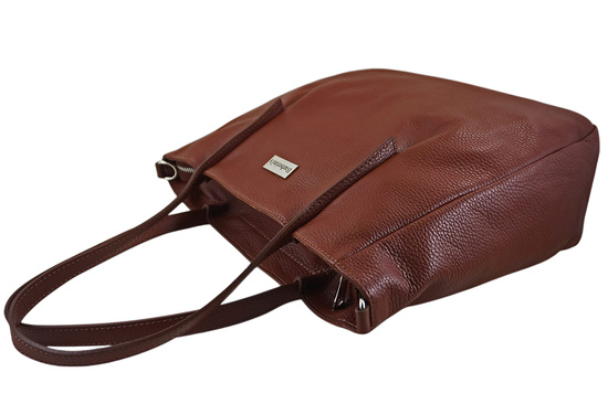 Shopperka damska skórzana Barberinis - Brązowa 