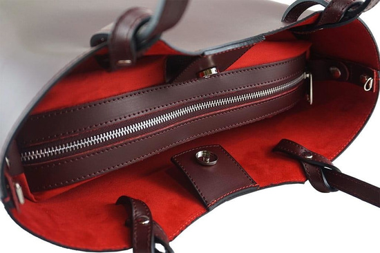 Torebka skórzana damska - Barberini's - Granatowa 