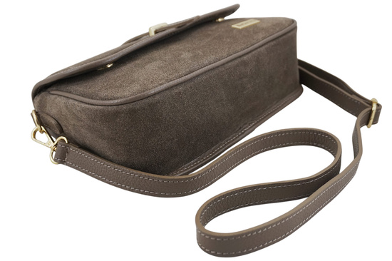 Zamszowa torebka damska Barberinis - Beżowa ciemna