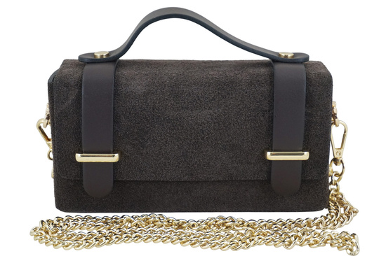 Zamszowa torebka Barberinis wizytowa - Brązowa ciemna