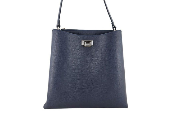 Duża torba damska skórzana na ramię - Brązowa jasna