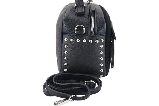 Barberini's - modna listonoszka z nitami - Szara ciemna 