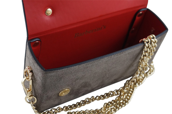 Zamszowa torebka Barberinis wizytowa - Beżowa ciemna