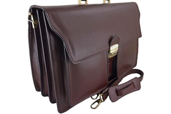 Aktówka męska - skóra naturalna - Czarna