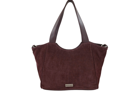 Torebka damska zamszowa typu worek - Bordowa 