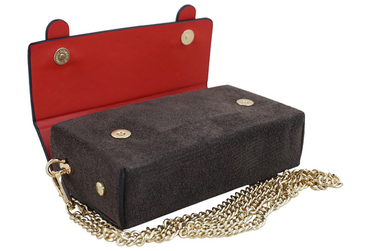 Zamszowa torebka Barberinis wizytowa - Brązowa ciemna