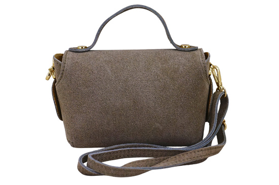 Mała torebka zamszowa wizytowa - Beżowa ciemna 