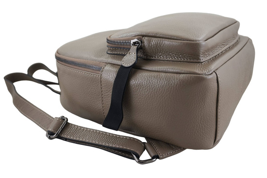 Elegancki plecak skórzany - Beżowy ciemny 