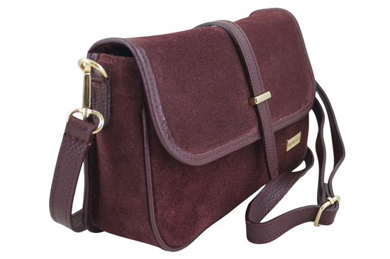 Zamszowa torebka damska Barberinis - Bordowa 