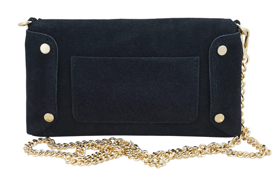 Zamszowa kopertówka na łańcuszku Barberinis - Czarna 