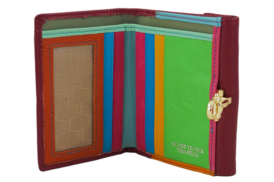 Elegancki portfel ze złotym zapięciem - Fuksja 